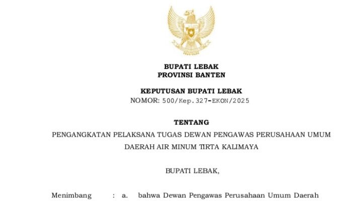 Bupati Lebak Dinilai Ngawur: Plt Dewan Pengawas BUMD Disorot, Rakyat Korban Air Bersih