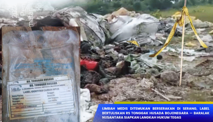 Limbah Rumah Sakit Berserakan di Walantaka, Label Bertuliskan RS Tonggak Husada