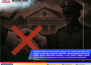 Ilustrasi dugaan pungutan liar dalam rekrutmen pegawai Puskesmas Kumpai, Kabupaten Lebak. Dua tangan berjabat dengan tanda silang merah, menggambarkan praktik pungli yang ditolak publik.