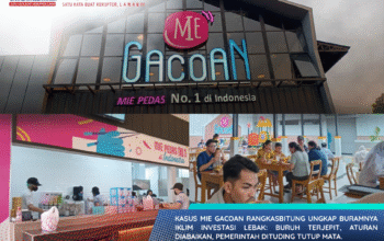 Gerai Mie Gacoan Rangkasbitung yang menjadi sorotan publik karena dugaan pelanggaran aturan ketenagakerjaan dan izin usaha di Kabupaten Lebak.