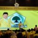 Potret Ketua DPD Golkar Kabupaten Serang, Fahmi Hakim, saat menyampaikan sambutan pada Musda XI Partai Golkar di Hotel Swiss-Belinn Modern Cikande. Dalam acara itu, Fahmi kembali terpilih sebagai Ketua dan menegaskan pentingnya konsolidasi partai menuju target 2030.