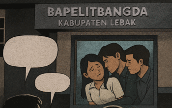 Ilustrasi dugaan tindakan asusila di kantor Bapelitbangda Lebak yang disaksikan oleh dua pemuda penyandang disabilitas pada malam hari.