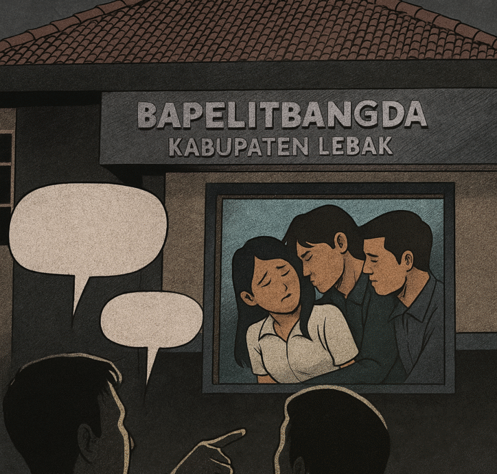 Ilustrasi dugaan tindakan asusila di kantor Bapelitbangda Lebak yang disaksikan oleh dua pemuda penyandang disabilitas pada malam hari.