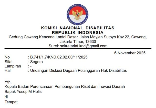 KND panggil Kepala Baperida Lebak terkait dugaan pelanggaran hak disabilitas setelah dua perempuan Tuli dianggap berbohong tapi akhirnya terbukti benar.