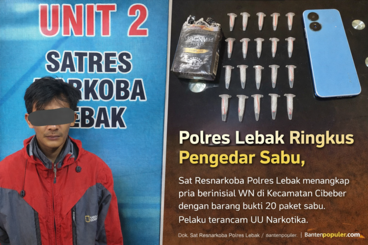Penangkapan pengedar sabu oleh Sat Resnarkoba Polres Lebak di Kecamatan Cibeber
