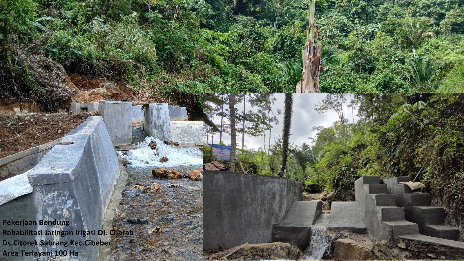 Pekerjaan rehabilitasi irigasi di Sindangsari dan Citorek Sabrang, Kabupaten Lebak