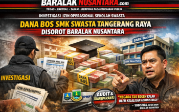 BARALAK NUSANTARA Telusuri Izin Operasional SMK Swasta di Tangerang Raya, Dana BOS Miliaran Jadi Sorotan Publik