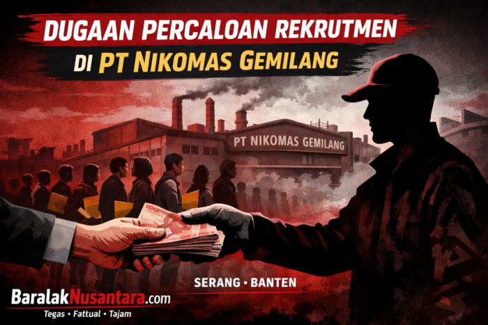 Ilustrasi dugaan praktik percaloan tenaga kerja di lingkungan PT Nikomas Gemilang Kabupaten Serang, Banten.