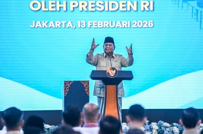 Presiden Prabowo Subianto menyampaikan pidato saat peresmian SPPG dan Gudang Ketahanan Pangan di Palmerah, Jakarta Barat.