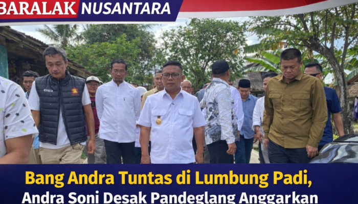 Bang Andra Tuntas di Lumbung Padi, Andra Soni Desak Pandeglang Anggarkan Perbaikan Jalan Desa