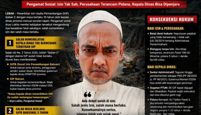 IUP Galian C 10 Tahun Disorot, Dinilai Cacat Hukum dan Berpotensi Pidana