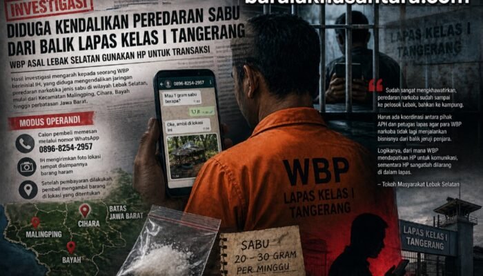 Diduga Kendalikan Sabu dari Balik Lapas Kelas I Tangerang, WBP Asal Lebak Selatan Gunakan HP untuk Transaksi