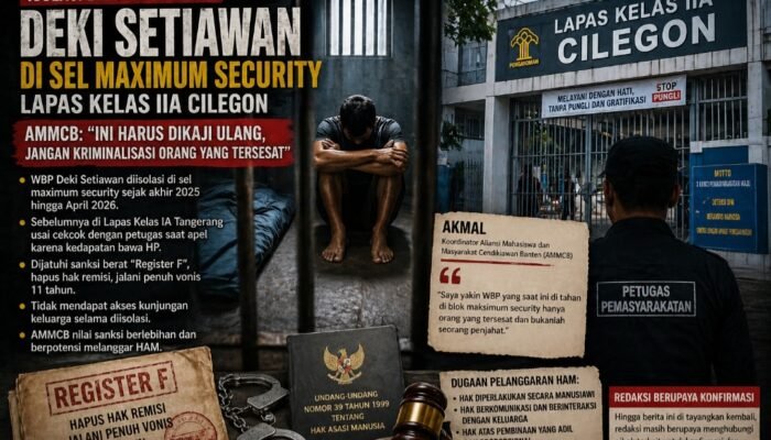 Deki Setiawan Diisolasi di Sel Maximum Security, AMMCB: “Ini Harus Dikaji Ulang, Jangan Kriminalisasi Orang yang Tersesat”