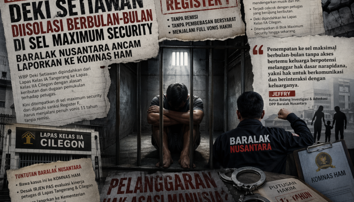 Deki Setiawan Dipenjara di Sel Maximum Security, Dugaan Pelanggaran HAM Mencuat