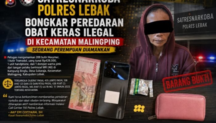 Satresnarkoba Polres Lebak Bongkar Peredaran Obat Keras Ilegal di Malingping, Seorang Perempuan Diamankan