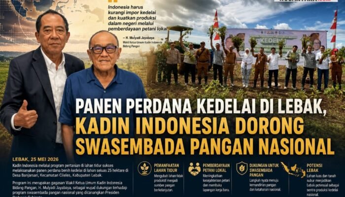 Panen Perdana Kedelai di Lebak, Kadin Indonesia Dorong Swasembada Pangan Nasional