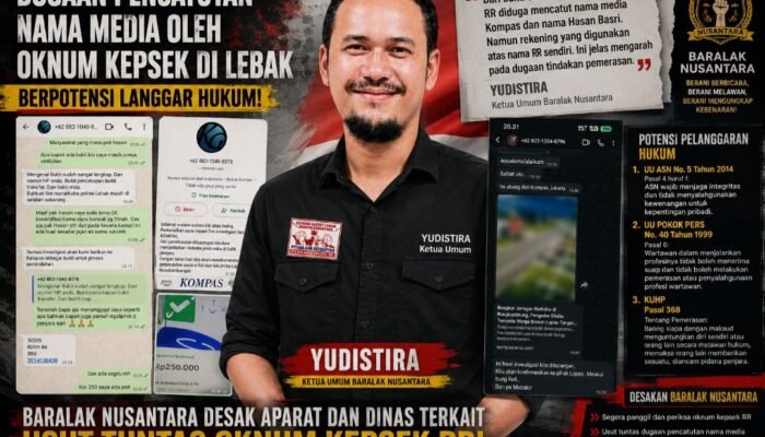 Baralak Nusantara Desak Aparat Usut Dugaan Pencatutan Nama Media oleh Oknum Kepsek di Lebak