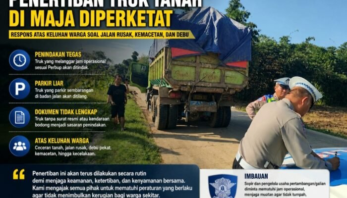  Penertiban Truk Pengangkut Tanah di Maja, Lebak Diperketat