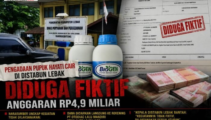 Diduga Fiktif, Pengadaan Pupuk Hayati Cair Rp4,9 Miliar di Distan Lebak Jadi Sorotan