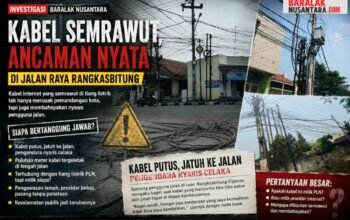 Kabel Menjuntai di Jalan Raya, Ancaman Nyata yang Dibiarkan: Siapa Bertanggung Jawab atas Semrawut Jaringan Internet di Rangkasbitung?
