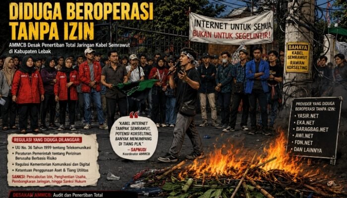 AMMCB Temukan Dugaan Maraknya Provider Internet Rumahan Tak Berizin di Lebak, Desak Penertiban Total Jaringan Kabel Semrawut