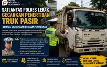 Respons Keluhan Warga, Satlantas Polres Lebak Perketat Pengawasan Truk Angkutan Pasir