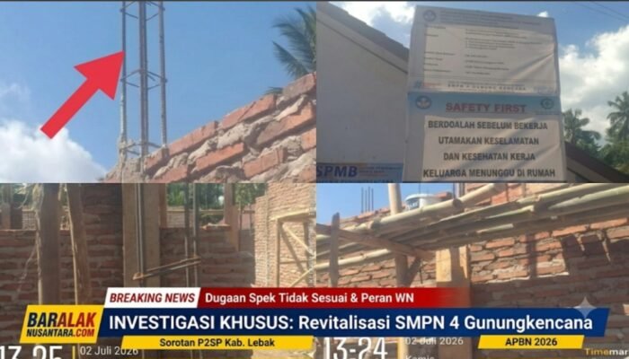 Revitalisasi SMPN 4 Gunungkencana Rp953 Juta Disorot, Dugaan Ketidaksesuaian Spek dan Munculnya Sosok WN di Balik Pelaksanaan Proyek