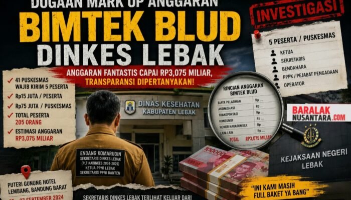 Bimtek BLUD Rp3 Miliar Lebih Mulai Disorot, Jejak Anggaran Dinkes Lebak Mengarah ke Sejumlah Pertanyaan