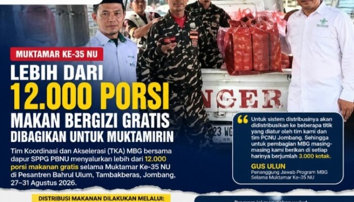 Muktamar Ke-35 NU di Jombang, Lebih dari 12.000 Porsi MBG Dibagikan kepada Muktamirin