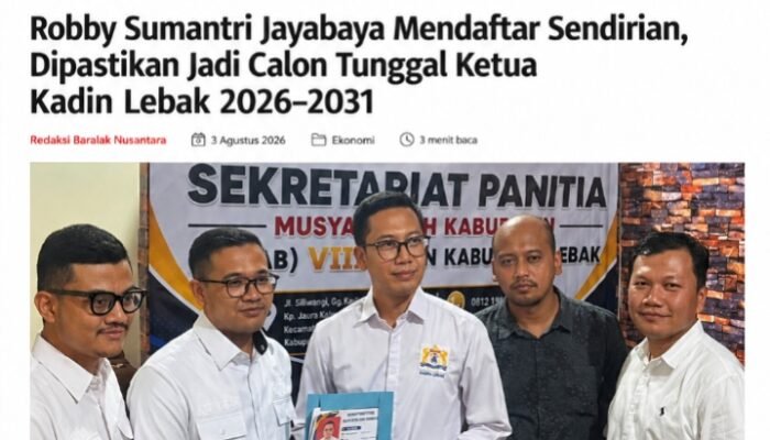 Robby Sumantri Jayabaya Melenggang Tanpa Rival, Siap Pimpin Kadin Lebak Periode 2026–2031