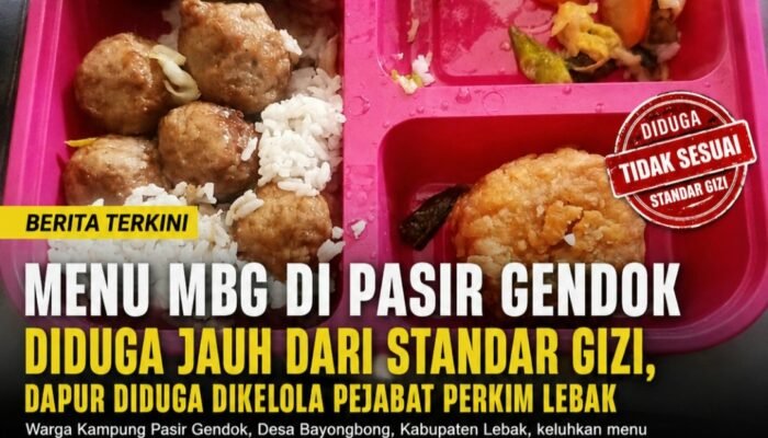 Menu MBG Diduga Jauh dari Standar Gizi, Dapur Milik Pejabat Perkim Lebak Jadi Sorotan