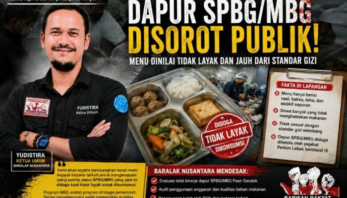 Dapur SPPG/MBG yang Diduga Dikelola Kepala Dinas Perkim Lebak Disorot, BARALAK Nusantara Siapkan Surat Resmi Minta Evaluasi Total
