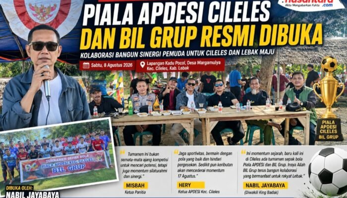 Turnamen Sepak Bola Piala APDESI Cileles dan BIL Grup Resmi Dibuka, Nabil Jayabaya Dorong Sinergi Pemuda
