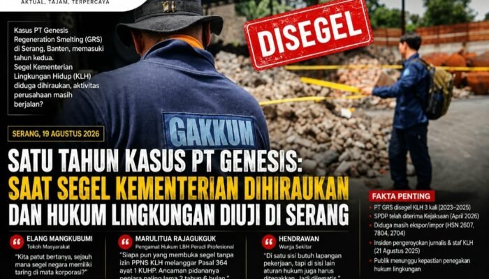 Satu Tahun Kasus PT Genesis: Segel KLH Dihiraukan, Penegakan Hukum Lingkungan Dipertanyakan