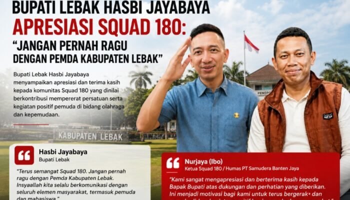 Bupati Lebak Hasbi Jayabaya Apresiasi Squad 180, Tegaskan Dukungan untuk Pemuda