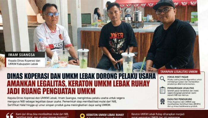Dinas Koperasi dan UMKM Lebak Dorong Pelaku Usaha Amankan Legalitas, Keraton UMKM Lebak Ruhay Jadi Ruang Penguatan UMKM