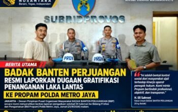 BADAK BANTEN PERJUANGAN Resmi Laporkan Dugaan Gratifikasi Penanganan Laka Lantas ke Propam Polda Metro Jaya