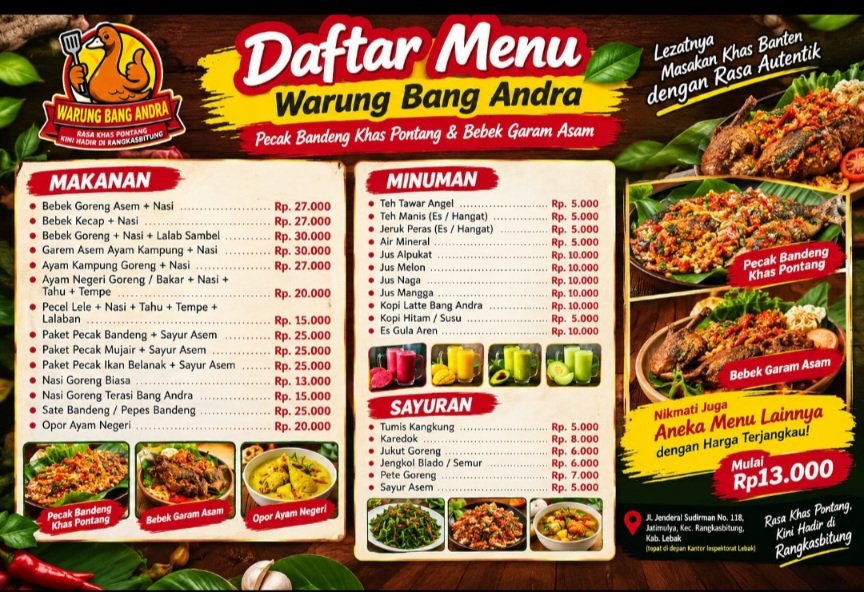 Daftar menu