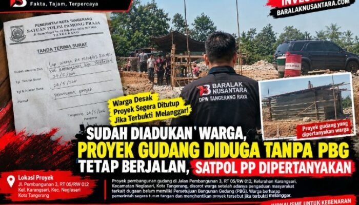 Proyek Gudang Diduga Tanpa PBG di Neglasari, Warga Desak Pemkot Tangerang Bertindak