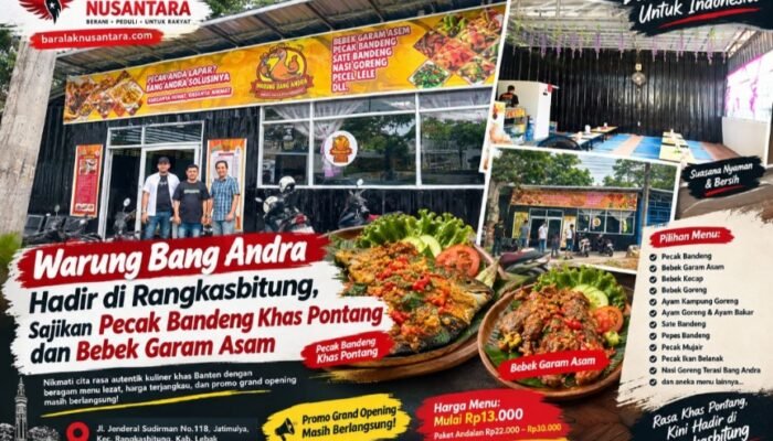 Warung Bang Andra Hadir di Rangkasbitung, Sajikan Pecak Bandeng Khas Pontang dan Bebek Garam Asam