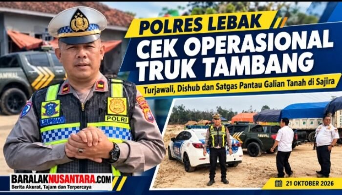 Pastikan Kepatuhan Jam Operasional Truk Tambang, Turjawali Polres Lebak Bersama Dishub Cek Galian Tanah di Sajira
