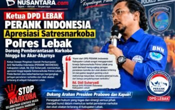 Ketua DPD PERANK Indonesia Lebak Apresiasi Satresnarkoba Polres Lebak, Dorong Pemberantasan Narkoba hingga ke Akar-Akarnya