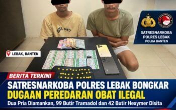 Satresnarkoba Polres Lebak Bongkar Dugaan Peredaran Obat Ilegal di Lebakgedong, Dua Pria Diamankan