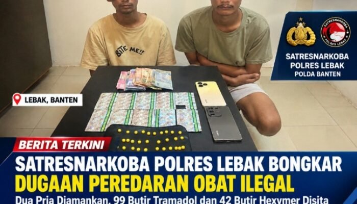 Satresnarkoba Polres Lebak Bongkar Dugaan Peredaran Obat Ilegal di Lebakgedong, Dua Pria Diamankan