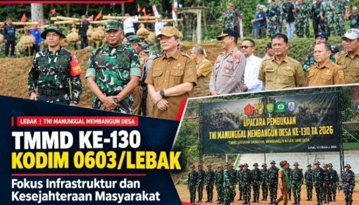 TMMD ke-130 Kodim 0603/Lebak, Perkuat Infrastruktur Desa dan Dorong Kesejahteraan Masyarakat